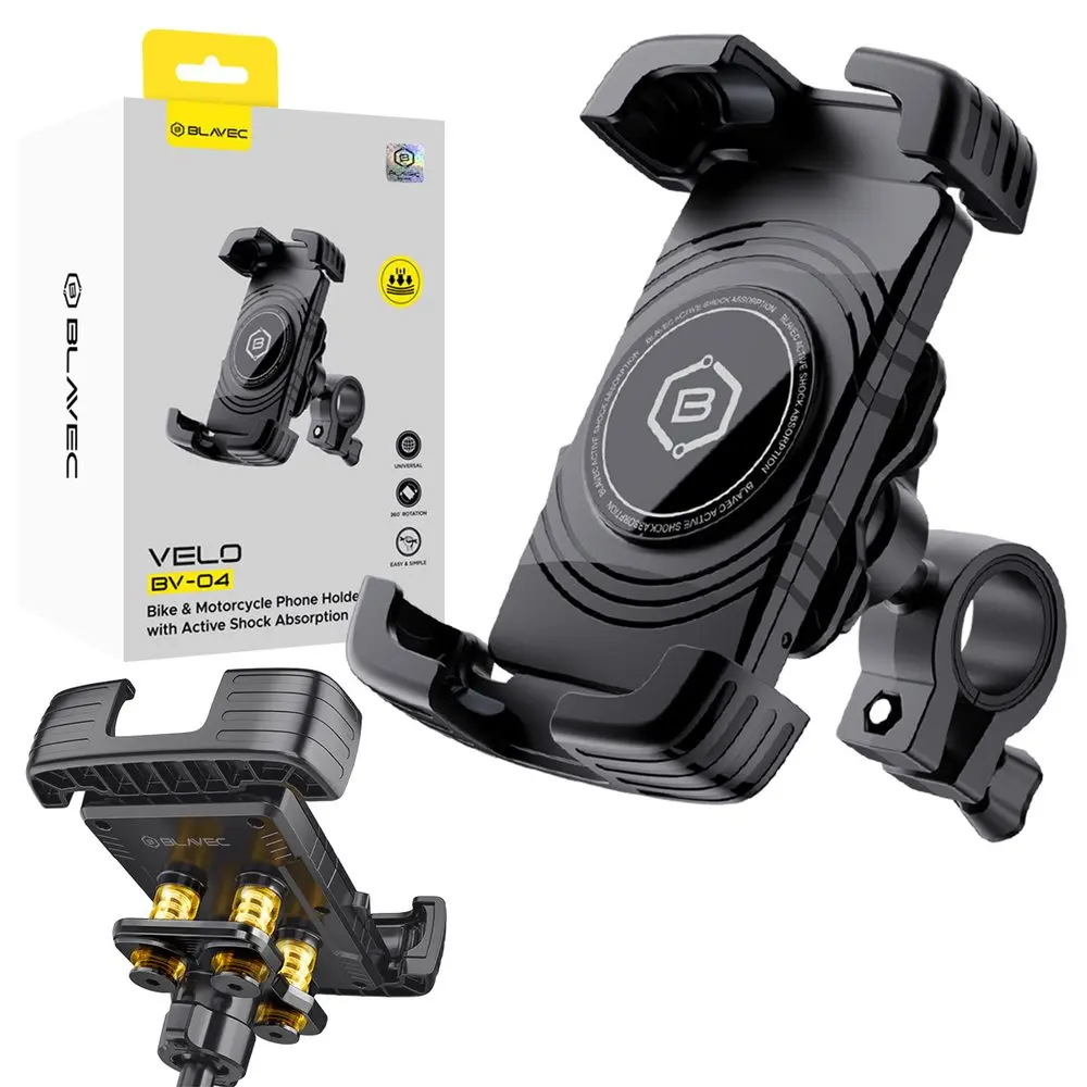 Blavec BV-04 Velo Držák na řídítka s tlumením nárazů, černý