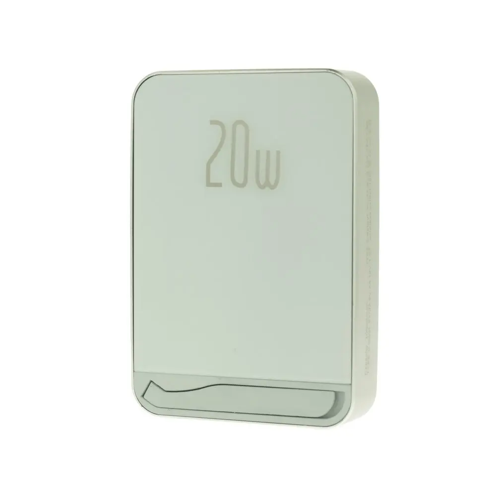 Metal Magsafe bezdrátová Powerbanka se stojánkem, 10000mAh, PD20W, bílá