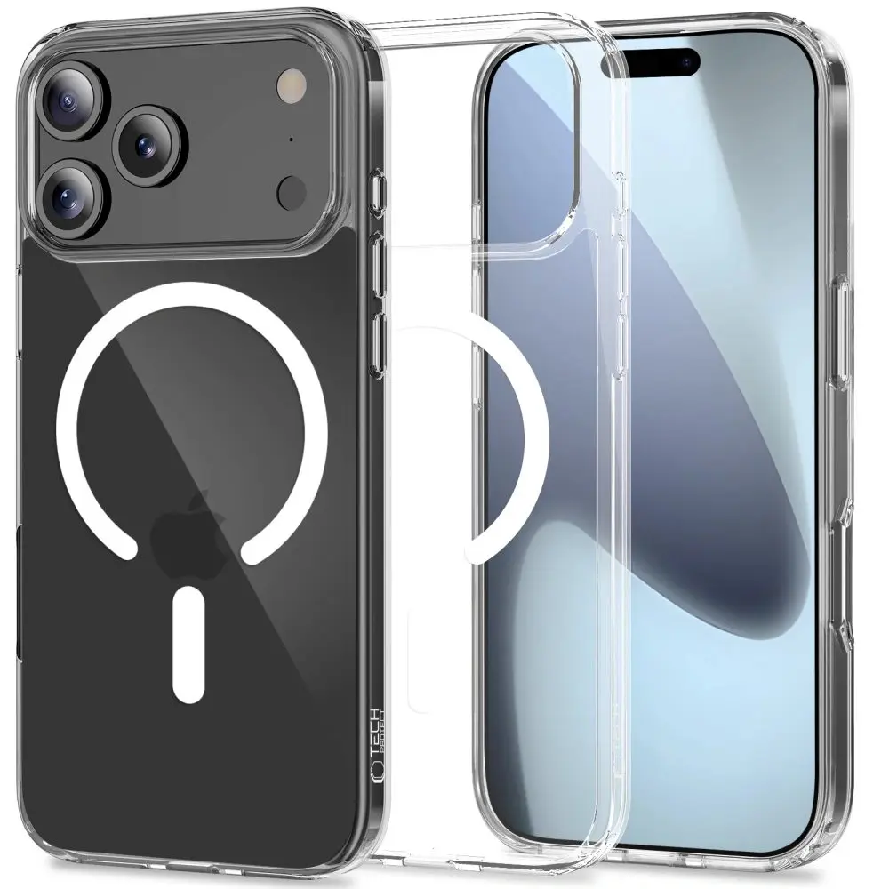 Tech-Protect Flexair Hybrid s MagSafe, iPhone 17 Pro Max, průhledný
