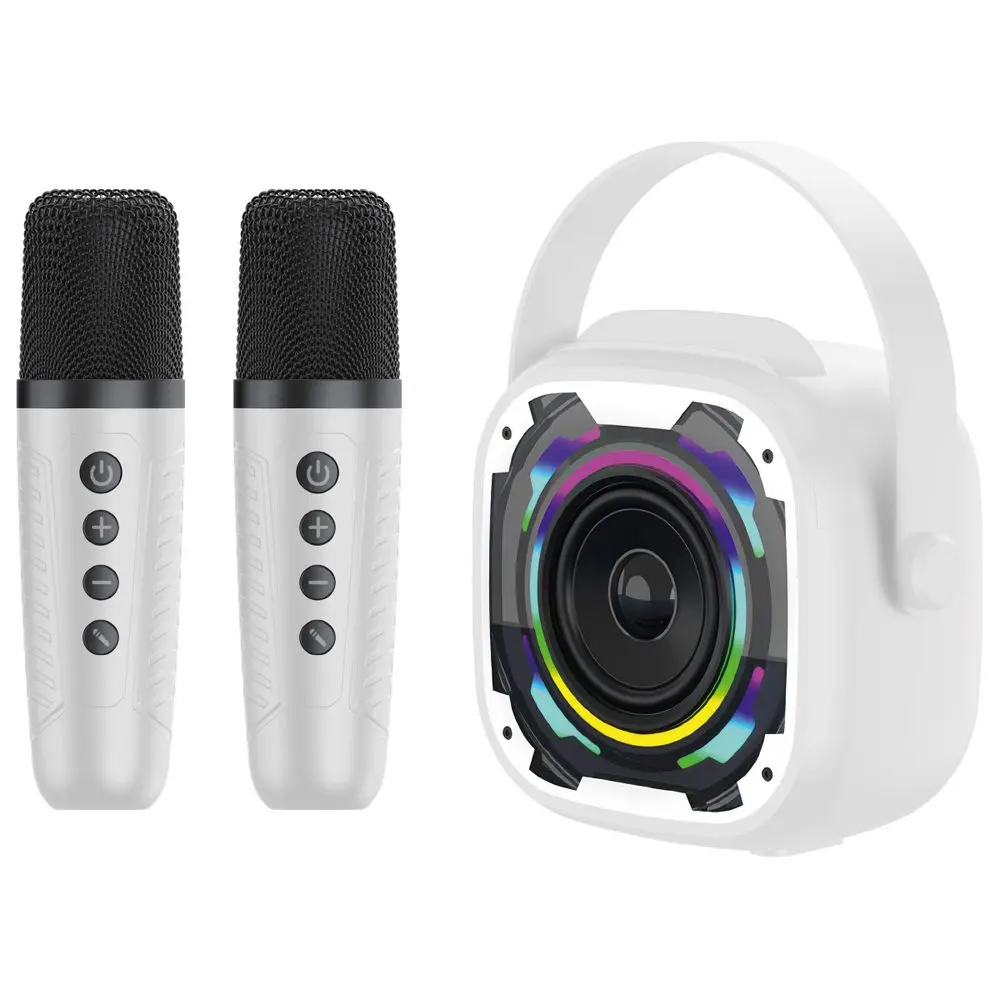 Blavec WS-08 Přenosný karaoke set se 2 mikrofony, 8 W, bílý