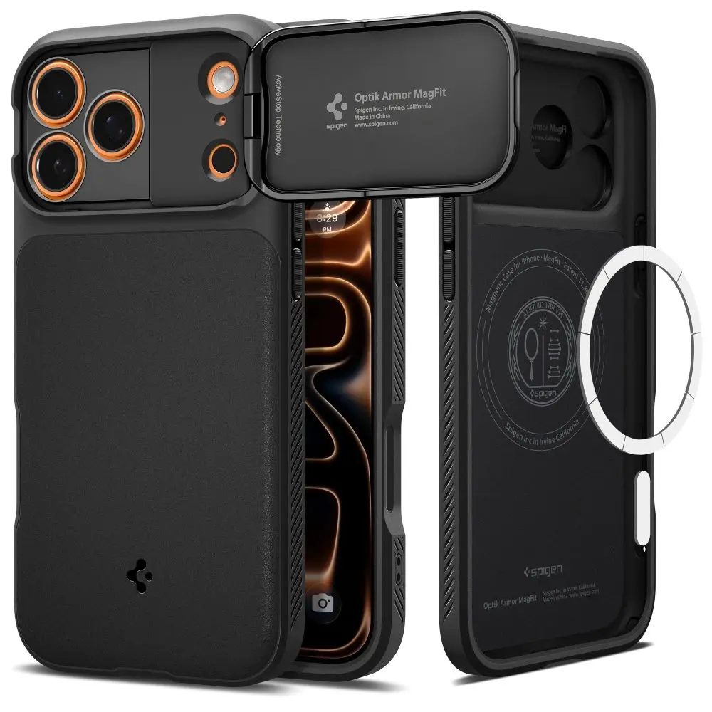 Spigen Optik Armor MagSafe, iPhone 17 Pro Max / 18 Pro Max, černý