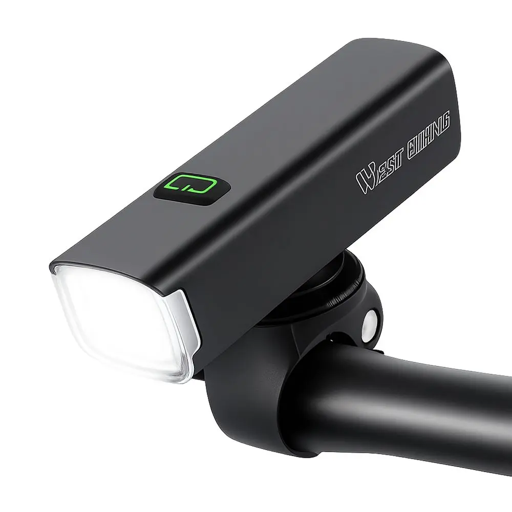 West Biking LED Vodotěsné přední světlo na kolo 1000 lm, černé