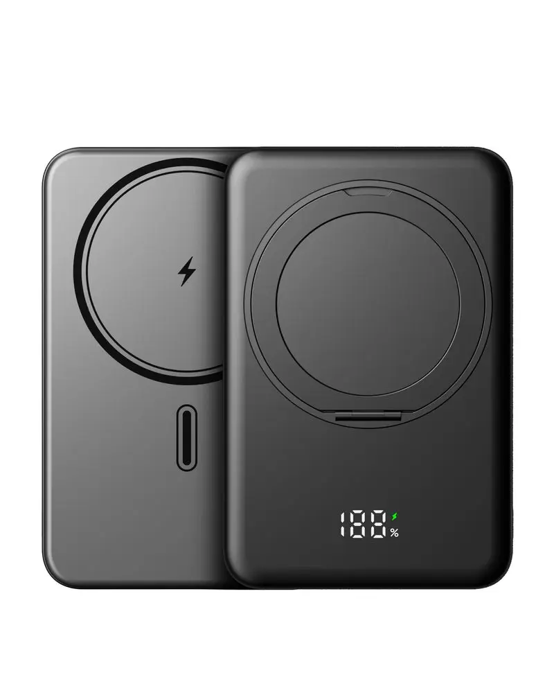 UltraThin MagSafe Powerbanka 10000 mAh s otočným stojánkem, PD20W + 15W bezdrátově, černá