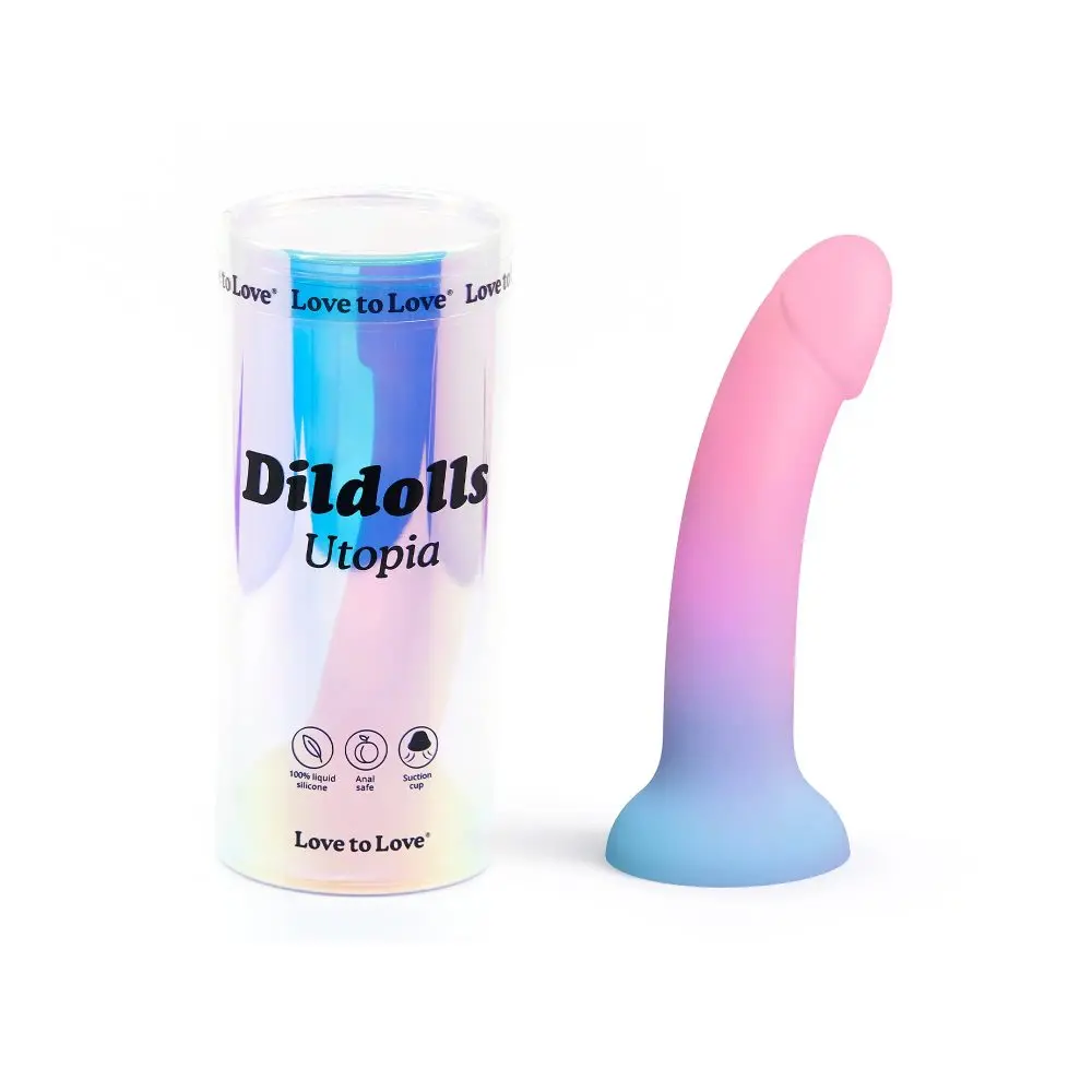 Dildolls Utopia - silikonové dildo s přísavkou - barevné
