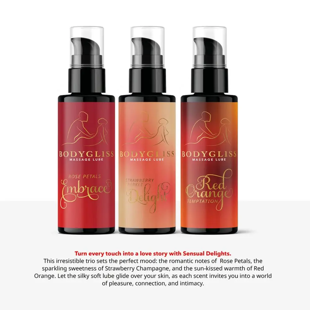 Sada olejů 2v1 BodyGliss Travel Edition Sensual Delight 3 x 30 ml