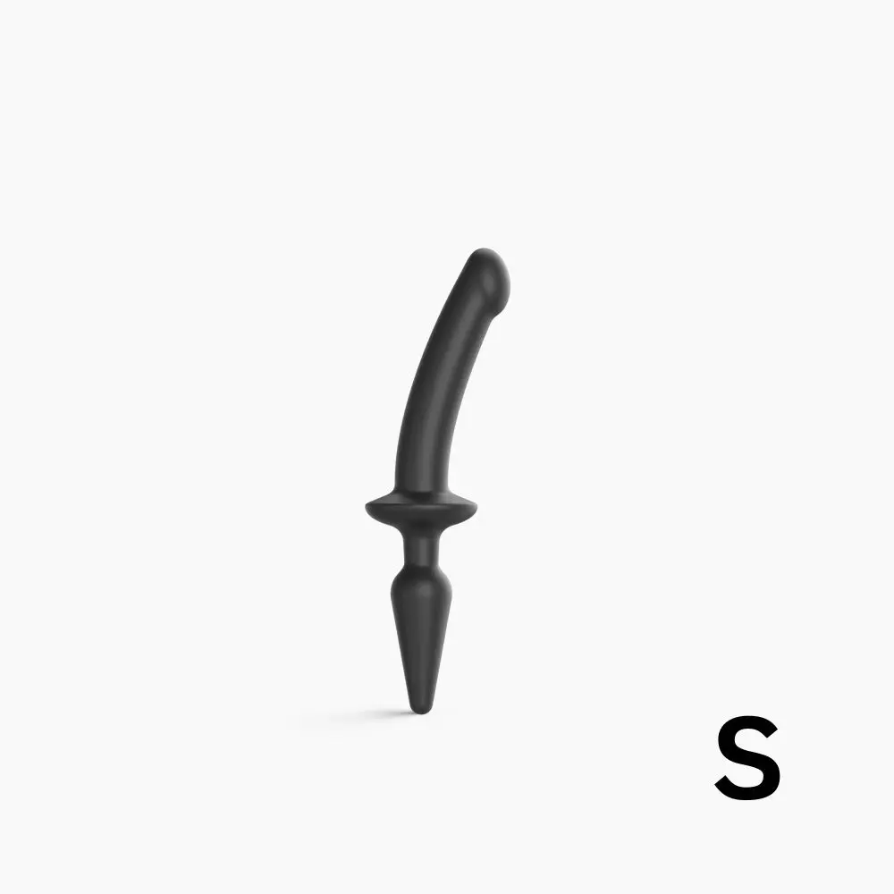 strap-on-me Semi-Realistic Switch Plug-in 2in1 Dildo & Butt Plug Black S