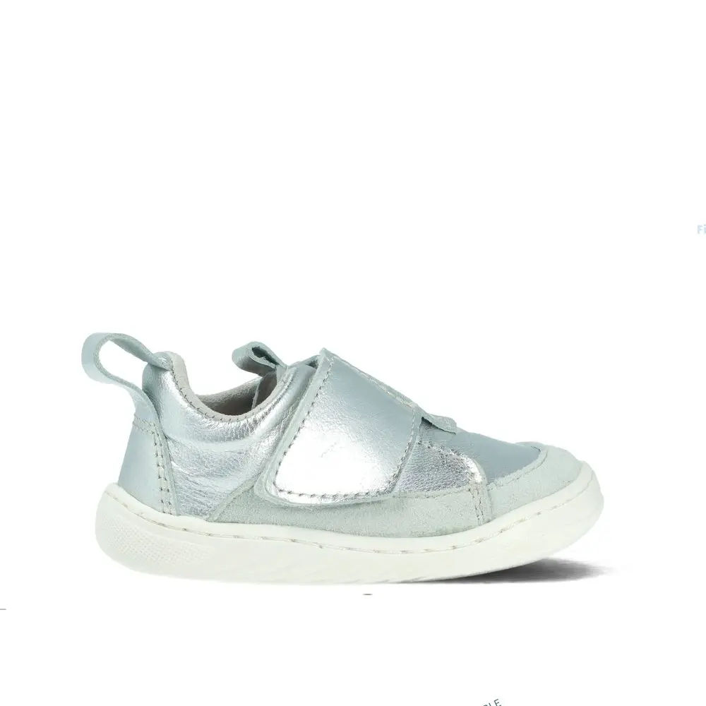 Dětské Barefoot První botičky PEGRES SBF64 stříbrné -