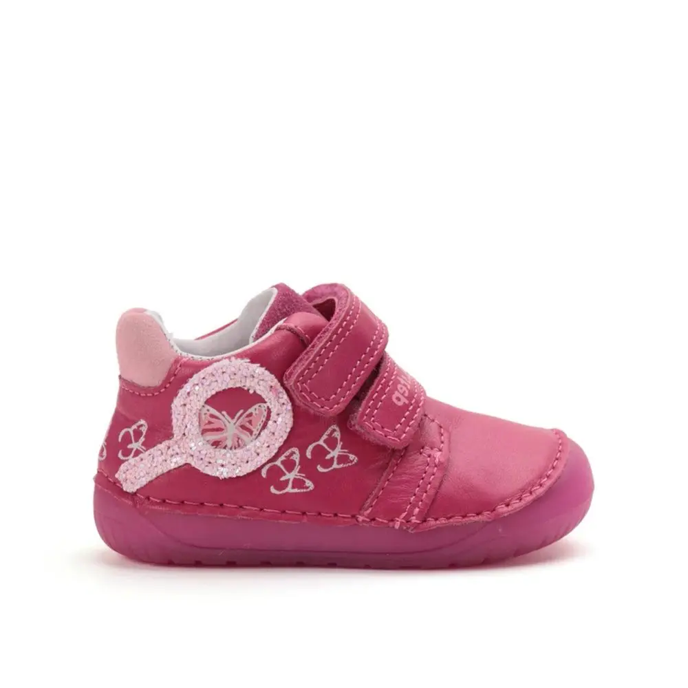 Dětské barefoot tenisky D.D.STEP S070-52838A Dark Pink motýlci růžové -