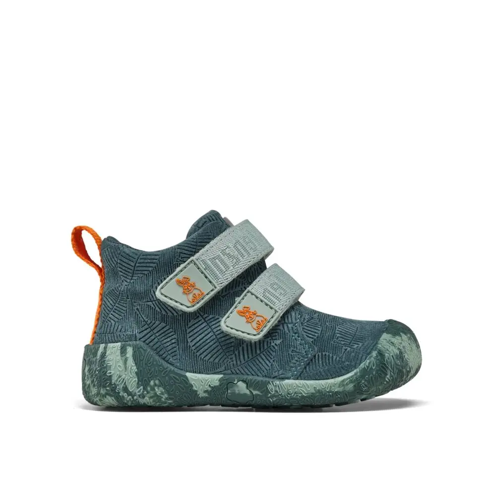 Dětské Barefoot Botičky AFFENZAHN PREWALKER LOWBOOT LEATHER TALKY bunny zelené -