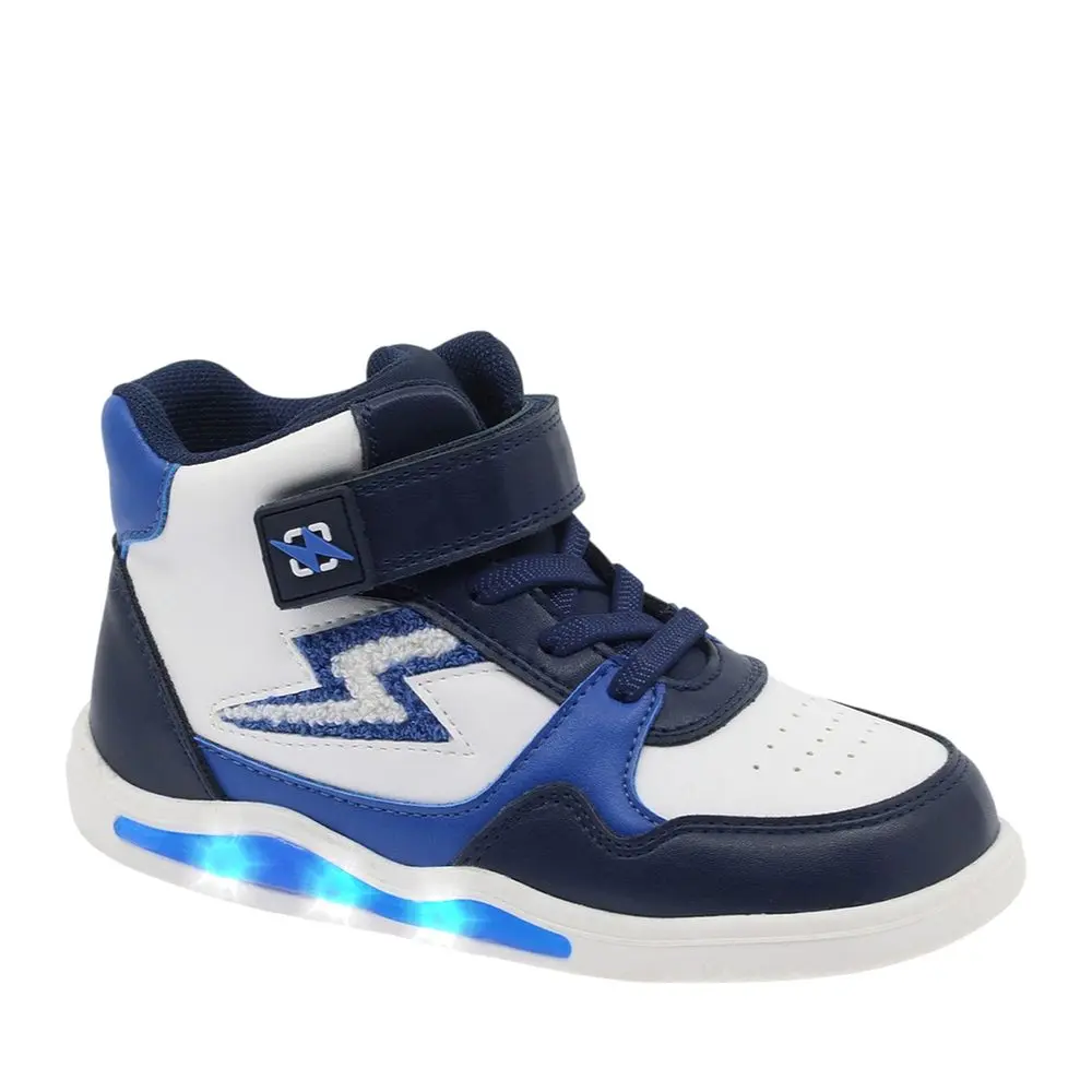 Dětské Barefoot Svítící Kotníkové Tenisky BEPPI CASUAL BOOT INFANTI modro bílé -