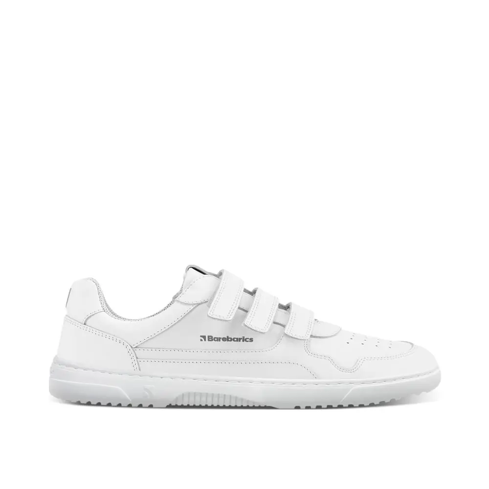 Barefoot tenisky Barebarics Zing Velcro - All White - Leather -