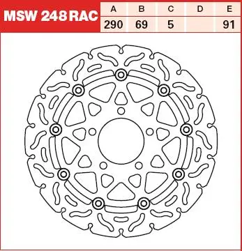 TRW ENGINE COMPONENT brzdový kotouč SUZUKI GSF 650 S (BANDIT), A (BANDIT ABS), (BANDIT) 05-06, GSX 750 F 03-06, M 1500 (INTRUDER) 09-12, SV 650 S