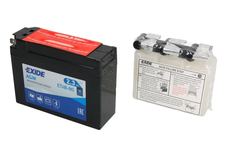 Motobaterie EXIDE ET4B-BS, 12V, 2.3Ah, 35A
