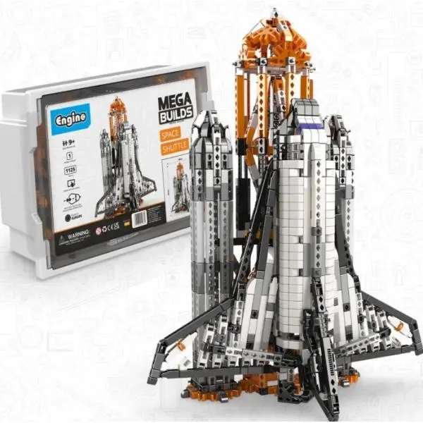 Engino MEGA BUILDS: Challenger raketa (v plastové vaničce s aplikací 3D instrukcí)