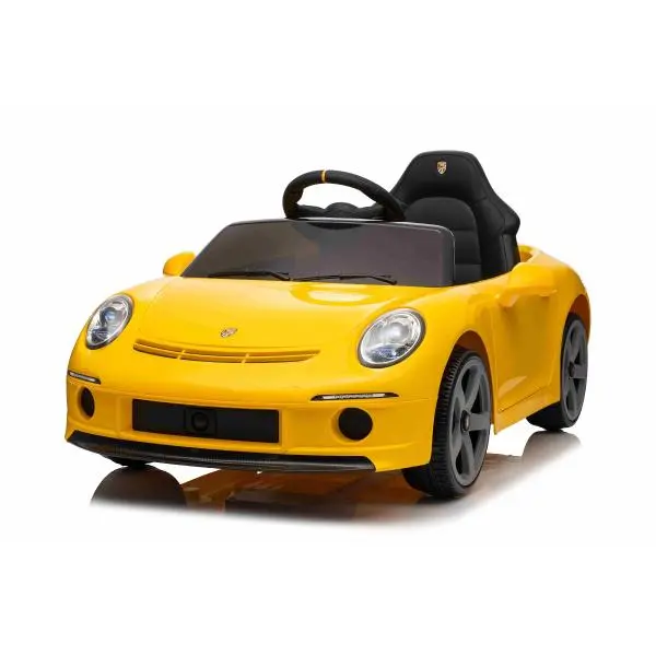 Elektrické autíčko RUF GT 12V, žluté, Otevírací dveře, 2.4 GHz dálkové ovládání, LED světla