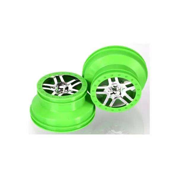 Traxxas disk 2.2/3.0" SCT Split-Spoke stříbrný-zelený (2)