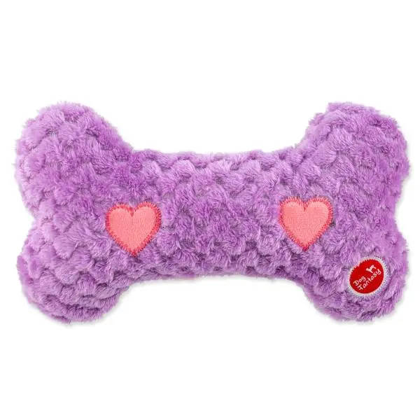 Hračka Dog Fantasy Cuddle Kost nahřívací fialová 23cm