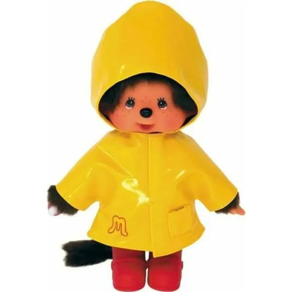 Monchhichi Mončiči chlapec se žlutým pláštěm do deště 20cm