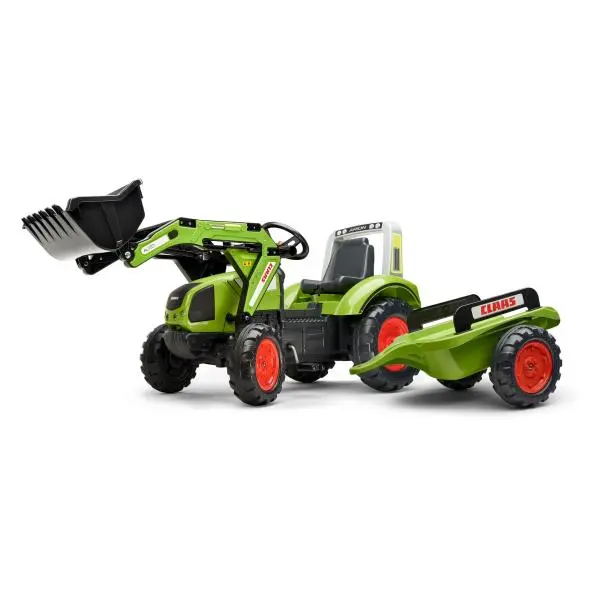 Falk Šlapací traktor 1040AM Clas Arion 430 s nakladačem a vlečkou