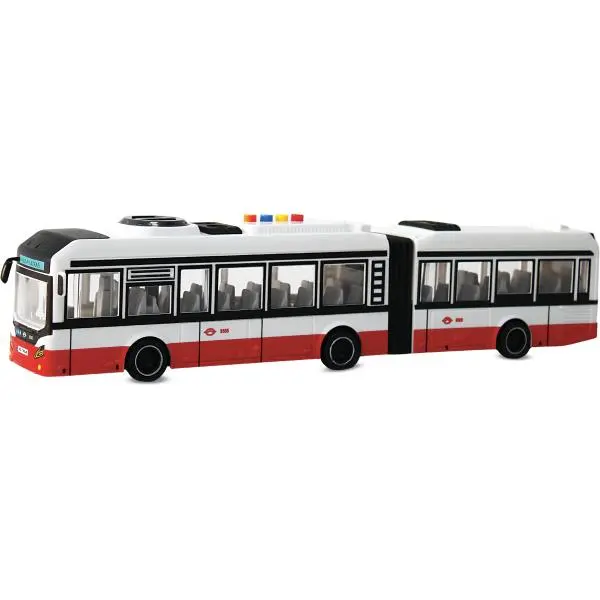 CITY SERVICE CAR - 1:16 Kloubový autobus - červený na setrvačník se zvuky