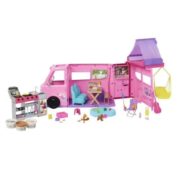 Mattel barbie karavan snů se stanem, hrj78