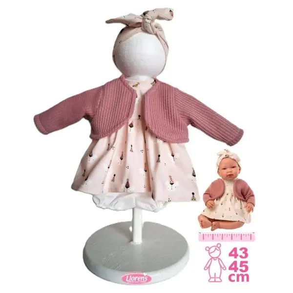 Llorens M844-006 Obleček pro panenku miminko NEW BORN velikosti 43-45 cm