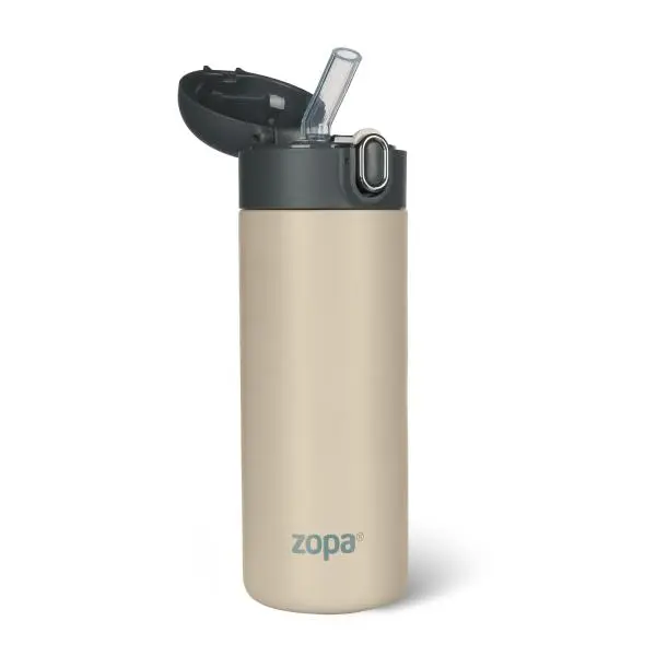 Termoska na tekutiny se slámkou 400 ml, Cookie beige