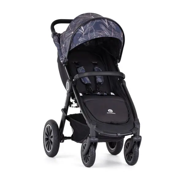 PETITE&MARS Kočárek Street+ Air Black + Stříška Limited 100 Palmtree