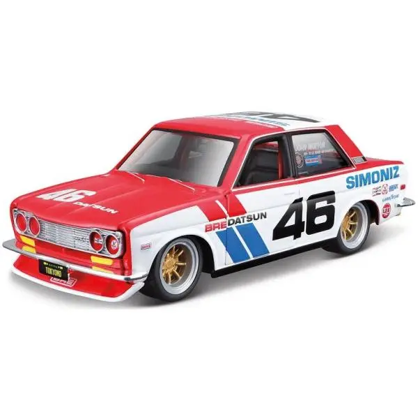 Maisto Design Tokyo Mods - BRE Datsun 510, červeno-bílá s číslem 46, 1:24