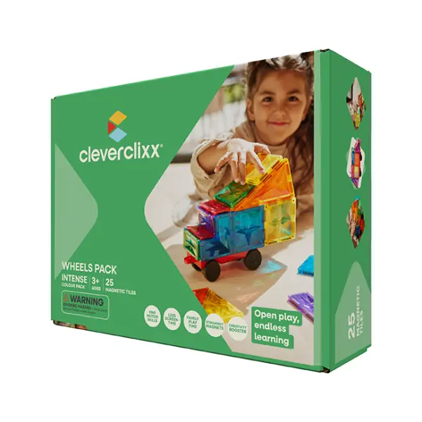 Cleverclixx Magnetická stavebnice Wheels Pack Intense – 25 ks