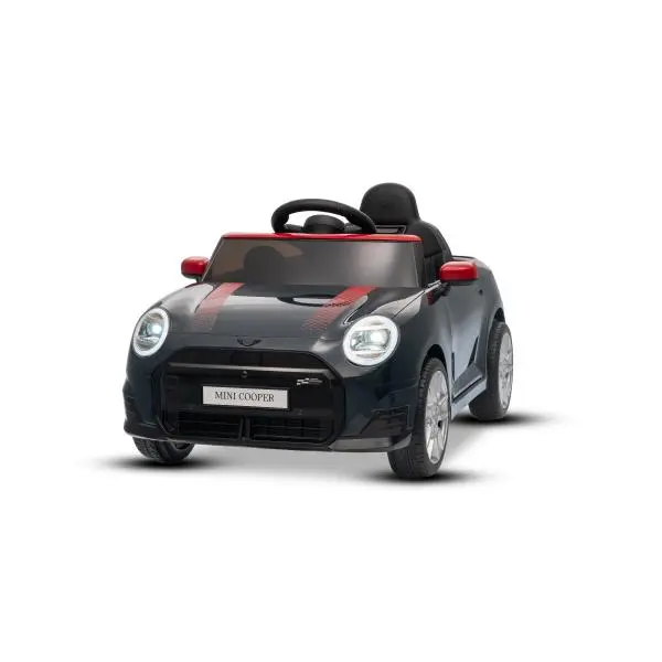 Elektrické autíčko BMW Mini Cooper 12V, černé, USB Vstup s Bluetooth připojením na MP3 Pr