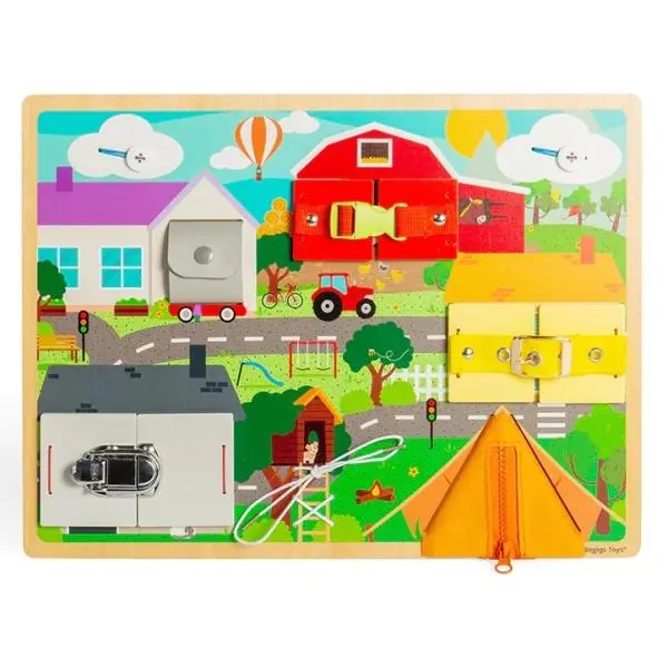 Bigjigs Toys Motorická deska každodenních dovedností