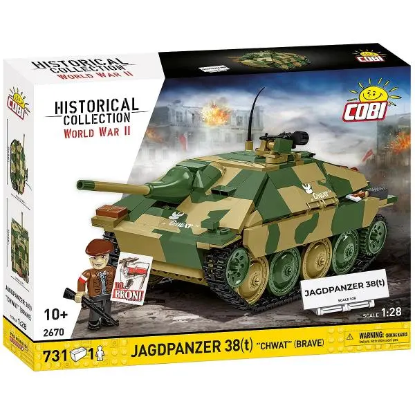 Cobi 2670 ii ww jagdpanzer 38(t) "chwat" (brave), 1:28, 731 k, 1 f