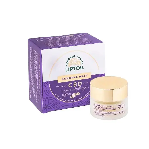 Konopná mast CBD 3.30% (CBD 1000mg) levandule 30 ml