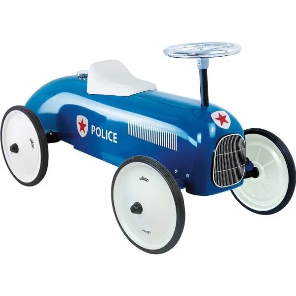 Odrážedlo kovové - Historické auto, modré policie (Vilac)