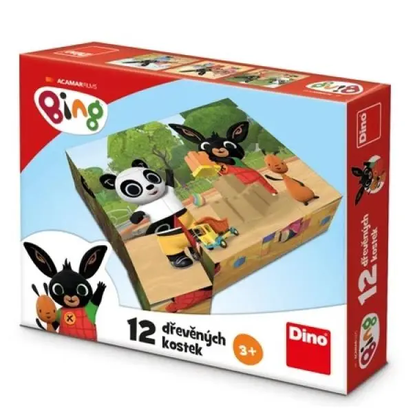 DINO Obrázkové kostky Bing, 12 kostek