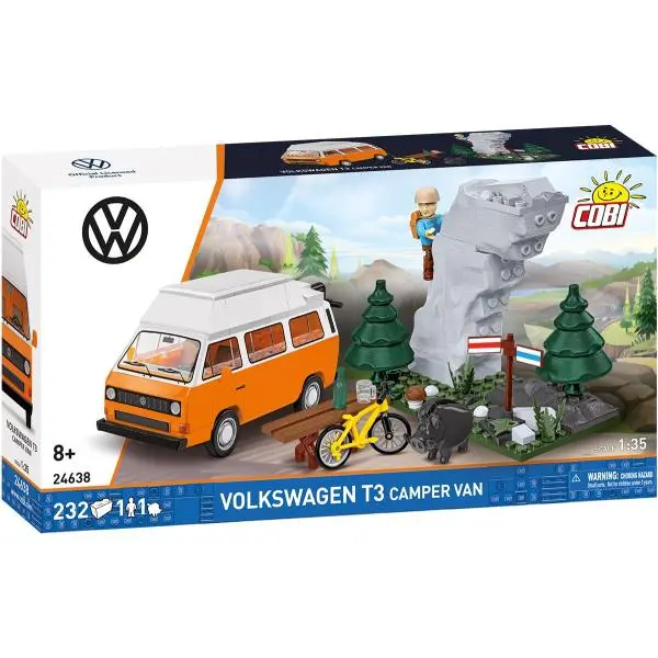 Cobi 24638 volkswagen t3 camper van, 1:35, 232 k, 2 f
