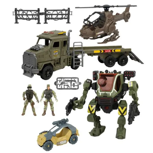 Robot mecha s efekty s tahačem a helikoptérou 60 cm
