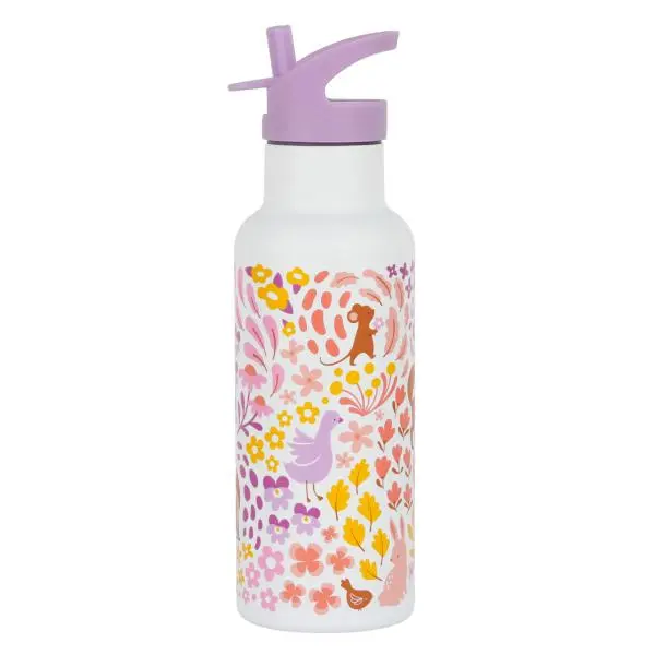 A Little Lovely Company - nerezová láhev na pití, 500 ml - květinová zahrádka