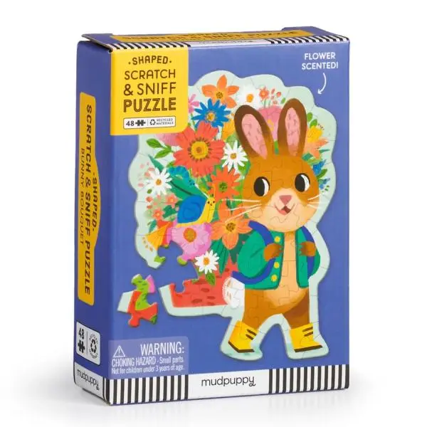 Mudpuppy Puzzle s blahopřáním Zajíček s kyticí