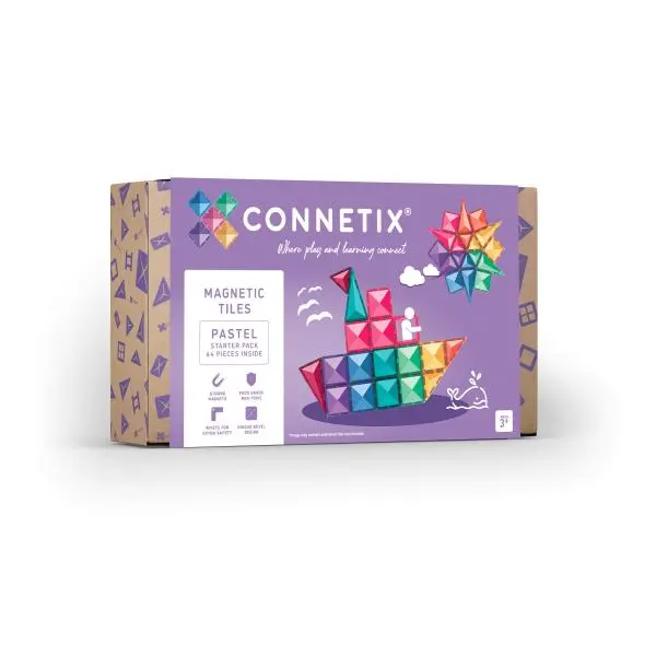 Connetix Tiles - Magnetická stavebnice PASTEL 64 ks