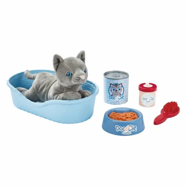 Ecoiffier Cat Basket Pelíšek s plyšovou kočičkou - s doplňky