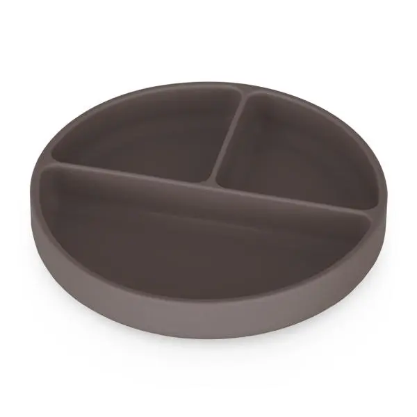 PETITE&MARS Talířek silikonový dělicí kulatý Take&Match Bitter Cocoa 6m+