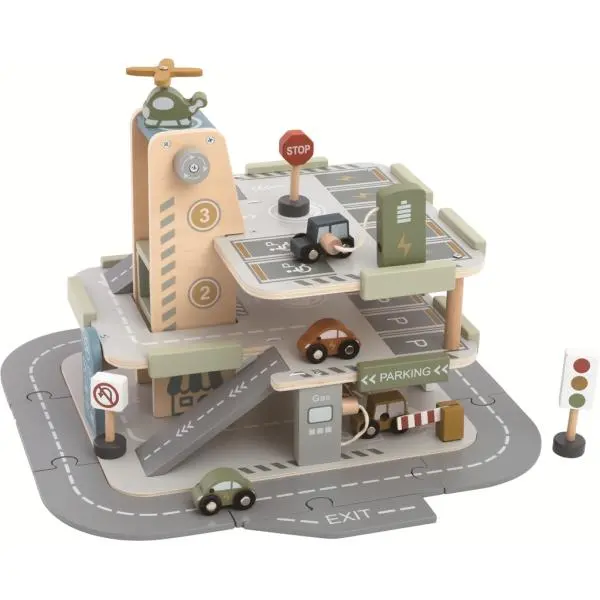 Garáž dřevěná - Patrová s výtahem a cestou (2Kids Toys)