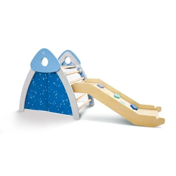 Hape Dětská dřevěná prolézačka s žebříkem a skluzavkou 4v1
