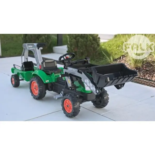 Falk Šlapací traktor 2051N Farmland s nakladačem, rýpadlem a vlečkou