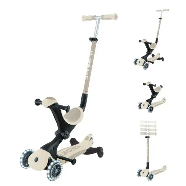 Koloběžka Globber - Go-Up Deluxe Lights Ecologic 360° 3v1, Coconut