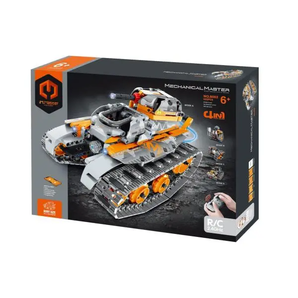 Stavebnice 4v1 programovatelný tank 554 dílků