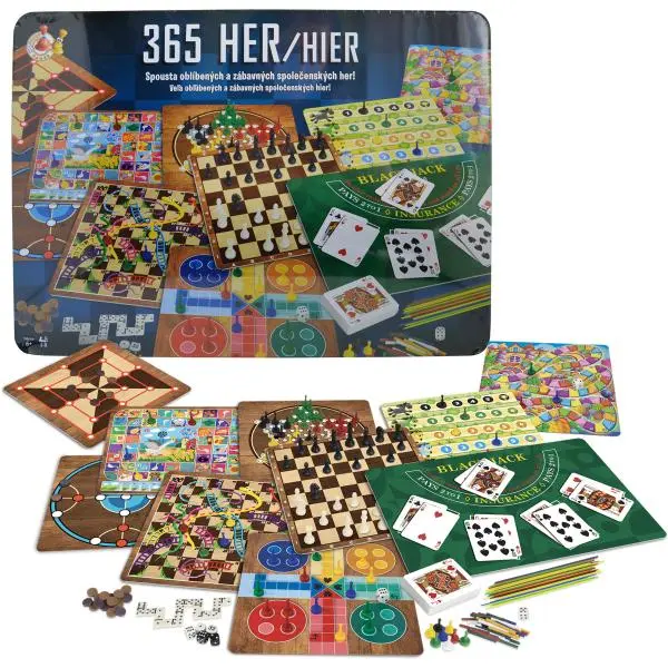 Sparkys STUDO GAMES - 365 společenských her v plechovém pouzdře