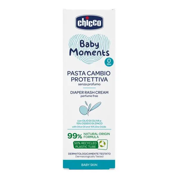CHICCO Krém na dětský zadeček se zinkem, Baby Moments 100ml, 0m+